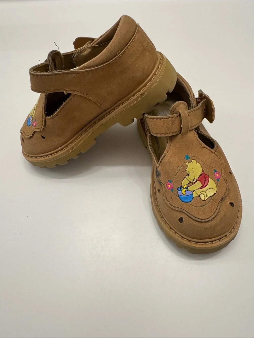 Kids Brown Winnie the Pooh Leather Sandals